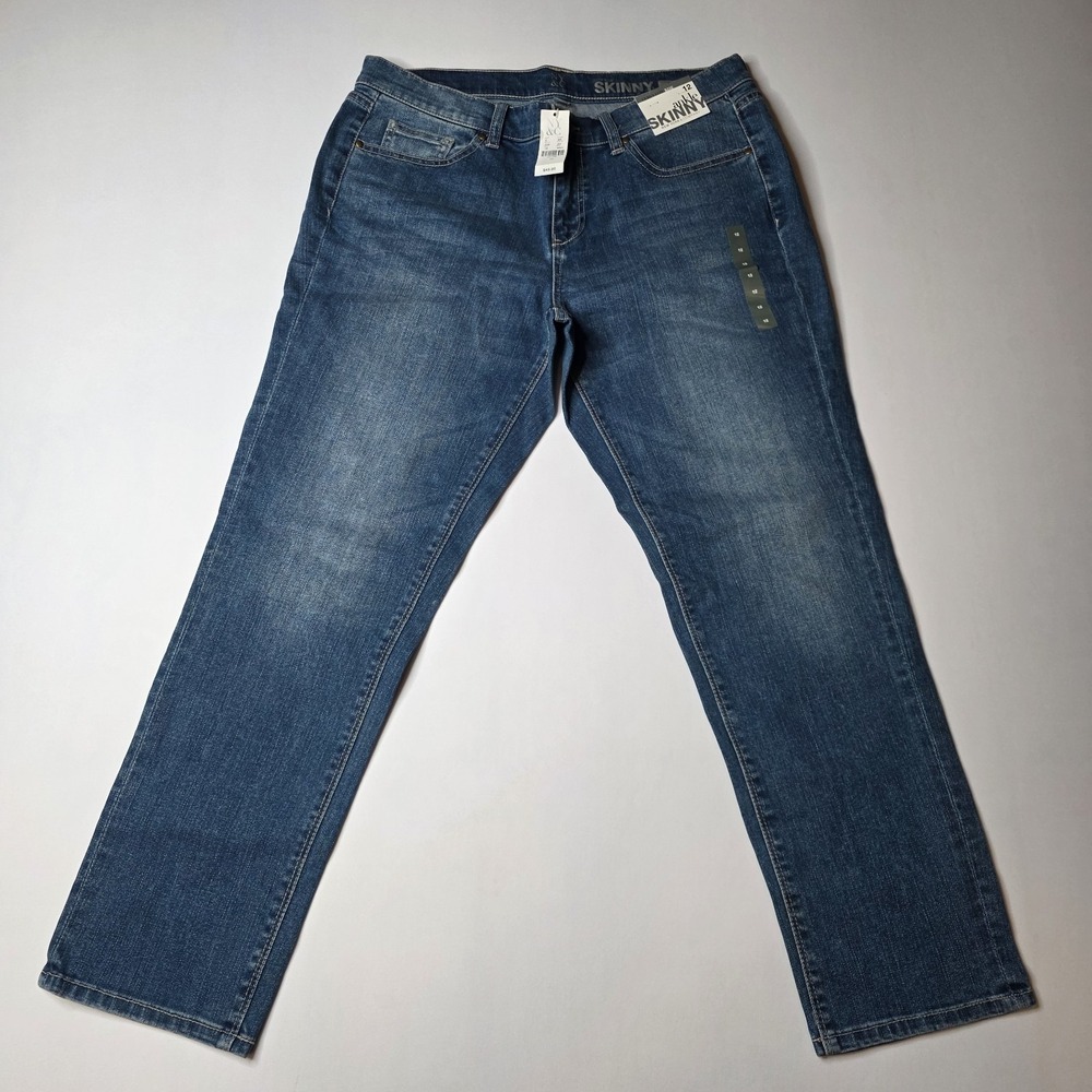 New York & Company Curvy Skinny Ankle Jeans Womens Size 12 Stretch Denim NWT